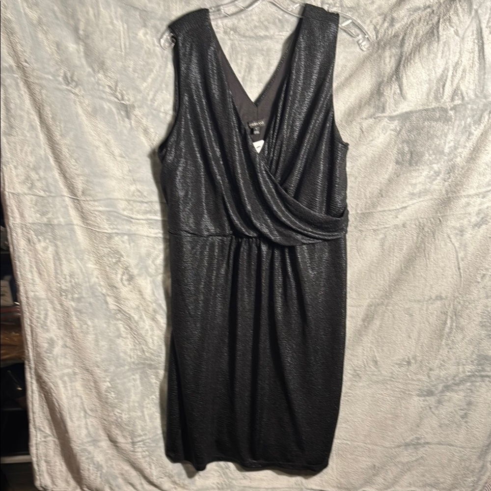 Lane Bryant Black Dress NWT women’s plus size 18 shimmery cocktail faux wrap